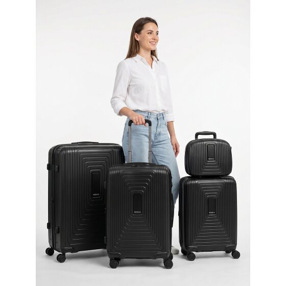 Redolz Zestaw walizek Essentials 14 na 4 kółkach + kosmetyczka 4 szt. z elastycznym zagięciem