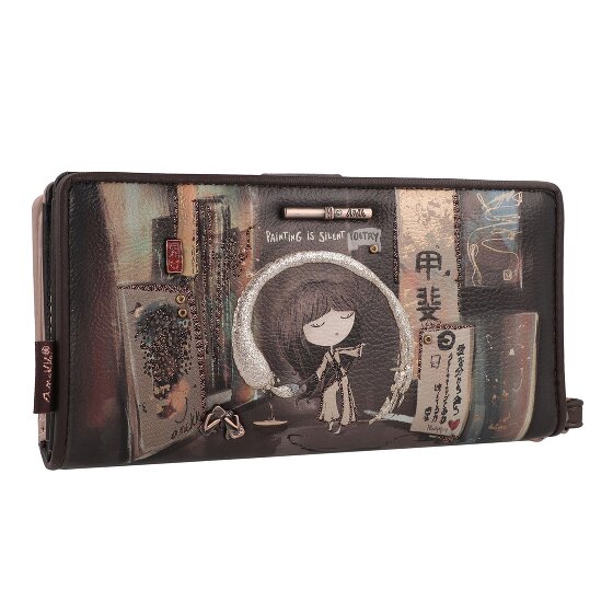 Anekke Shoen Brown Portfel Ochrona RFID 19 cm