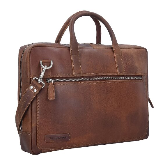 Plevier Vintage London Teczka Ochrona RFID Skóra 41 cm Komora na laptopa