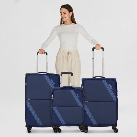 American Tourister Star Max 4 kółka Zestaw walizek 3-części z plisą rozprężną