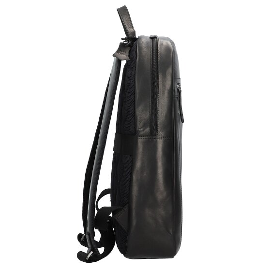Greenburry Pure Black Plecak Skórzany 46 cm Komora na laptopa