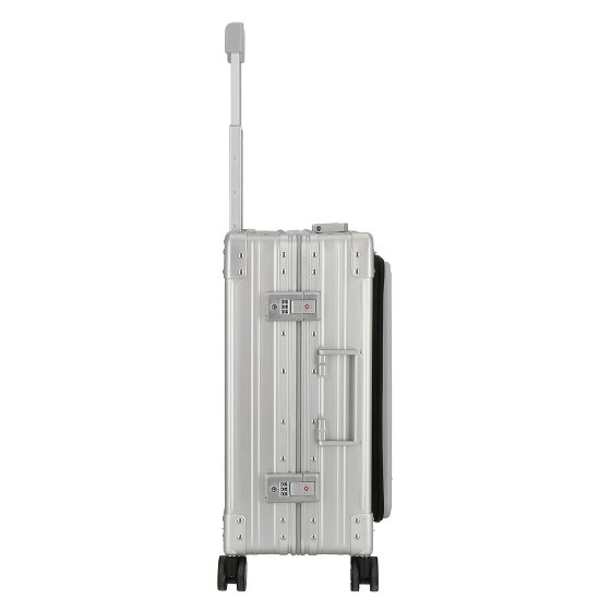 Aleon Aluminiowa walizka kabinowa z 4 kółkami do podróży krajowych, 53 cm, z przegrodą na laptopa