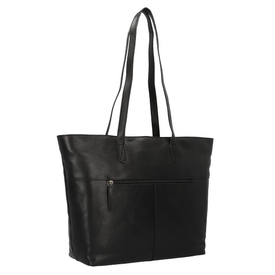 Greenburry Pure Black Shopper Bag Skórzany 35 cm Komora na laptopa