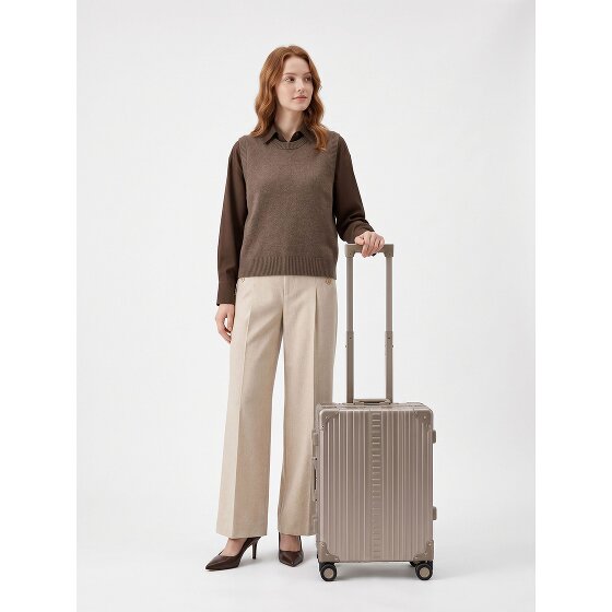 Aleon Walizka kabinowa Traveler Domestic z 4 kółkami, Aluminium, 55 cm