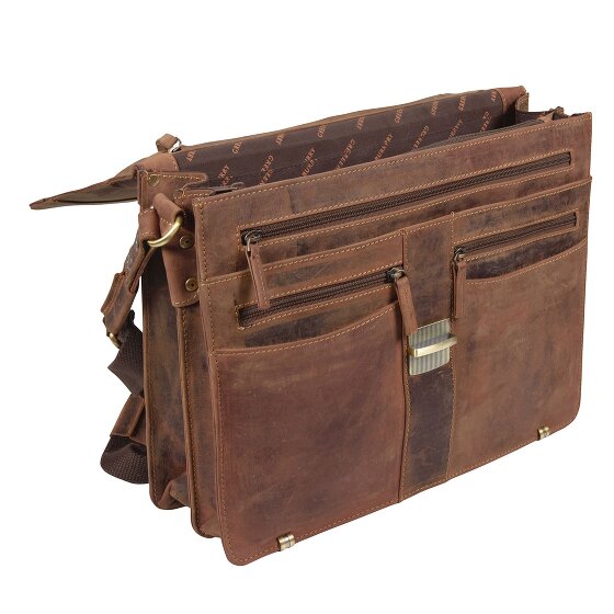 Greenburry Vintage Briefcase Leather 38 cm z 2 głównymi przegrodami