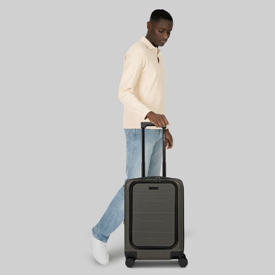 Police London 4 kółka Walizka kabinowy 55 cm Komora na laptopa z plisą rozprężną