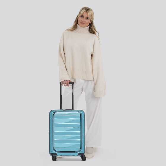 Bergpfeil Travel 4 kółka Walizka kabinowy 55 cm Komora na laptopa z plisą rozprężną