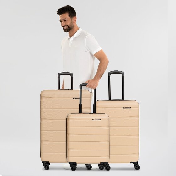 Franky Zestaw walizek na 4 kółkach Munich 4.0, 3-częściowy z elastycznym zagięciem