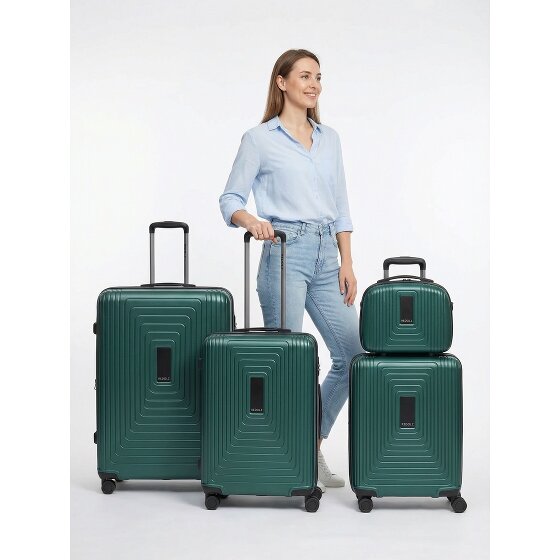 Redolz Zestaw walizek Essentials 14 na 4 kółkach + kosmetyczka 4 szt. z elastycznym zagięciem