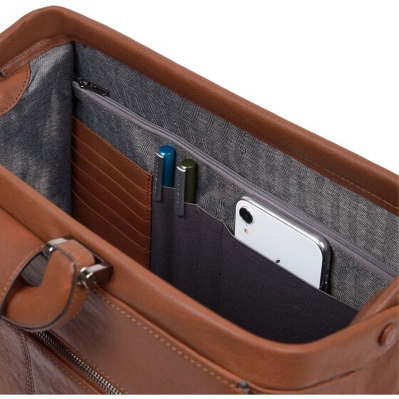 Piquadro Czarna kwadratowa teczka skórzana 37 cm