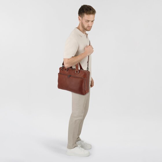 Plevier Vintage Larry Teczka Skórzany 40 cm Komora na laptopa