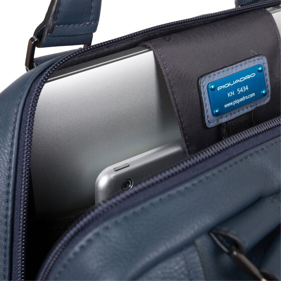 Piquadro Skórzana teczka Akron z przegrodą na laptopa 33 cm