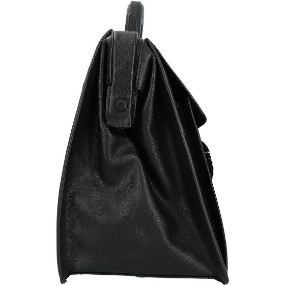 Piquadro Czarna kwadratowa teczka skórzana 37 cm