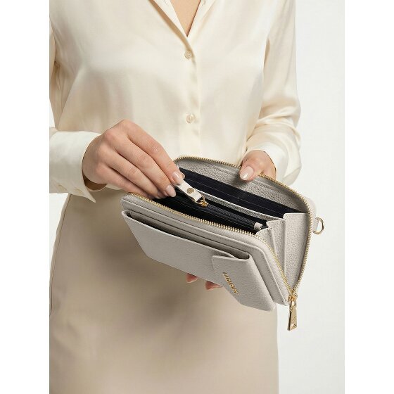 Lazarotti Portfel z skóry typu „zip-around” z Bolonii z Etui na telefon komórkowy, 19 cm