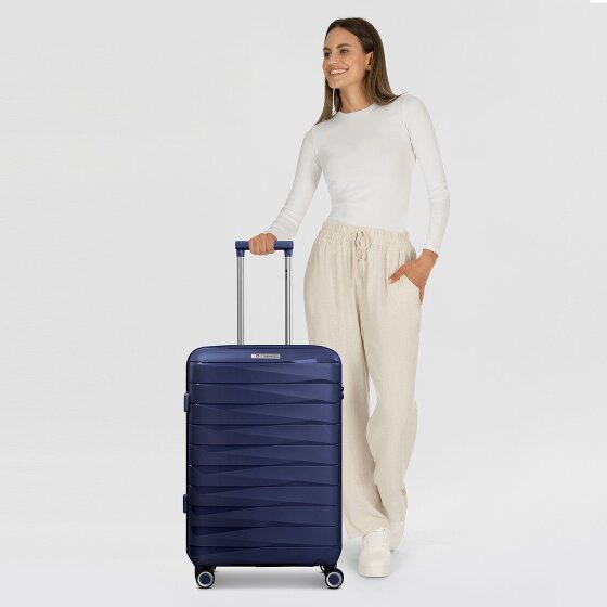 Franky London 4 kółka Walizka M 65 cm z plisą rozprężną