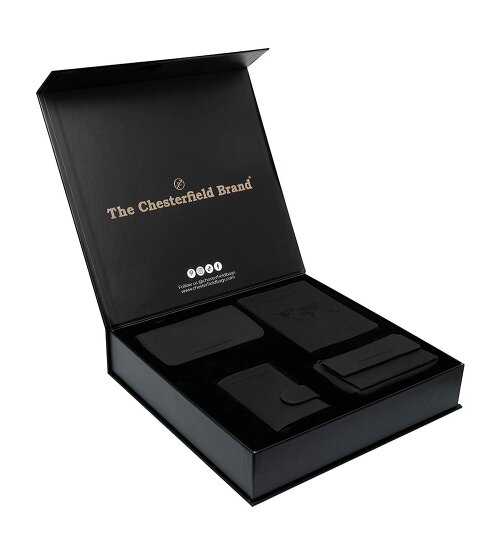 The Chesterfield Brand 4-częściowy zestaw upominkowy ze skóry 7 cm