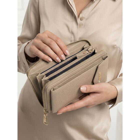 Lazarotti Portfel z skóry typu „zip-around” z Bolonii z Etui na telefon komórkowy, 19 cm