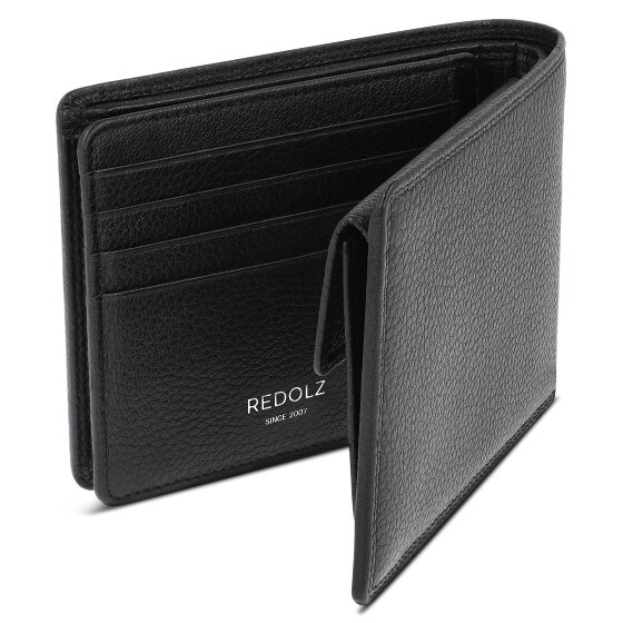 Redolz Leather Essentials QF portfel RFID skórzany 12 cm rozkładany z przegrodą na zamek błyskawiczny