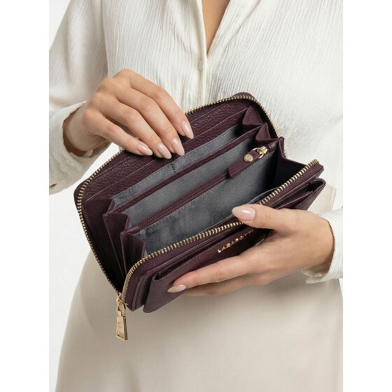 Lazarotti Portfel z skóry typu „zip-around” z Bolonii z Etui na telefon komórkowy, 19 cm