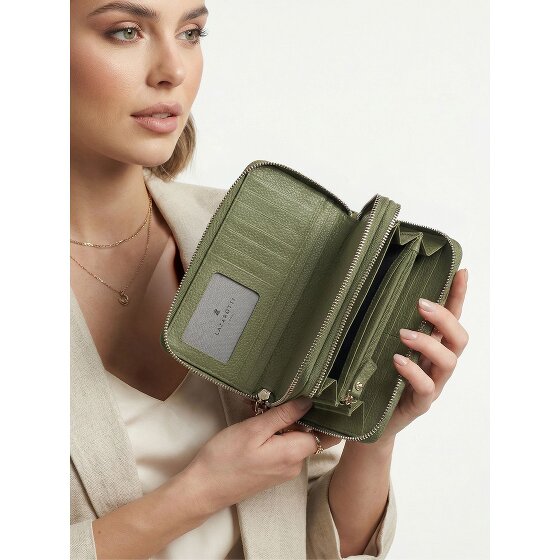 Lazarotti Bologna Leather XL Double Zip-Around Wallet RFID Leather 20 cm