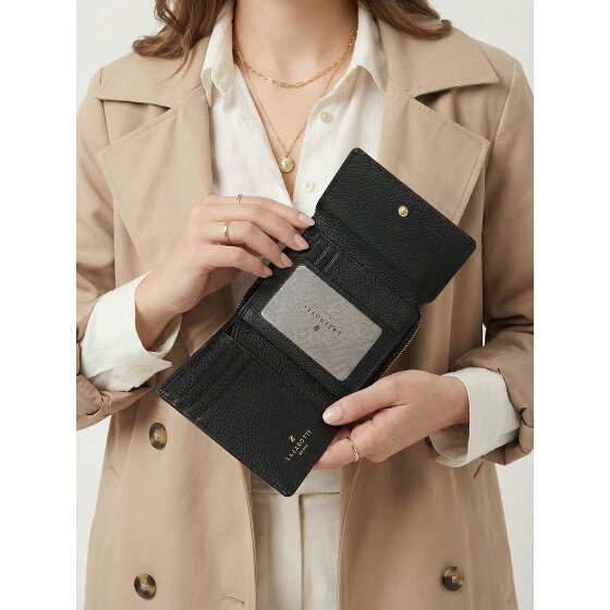 Lazarotti Skórzany portfel Bologna z zamkiem błyskawicznym 12 cm