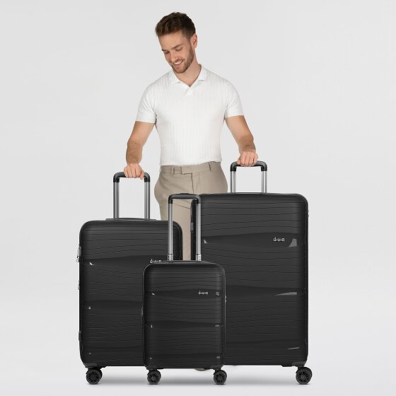 d&n Travel Line 4300-Plus 4 kółka Zestaw walizek 3-części z plisą rozprężną