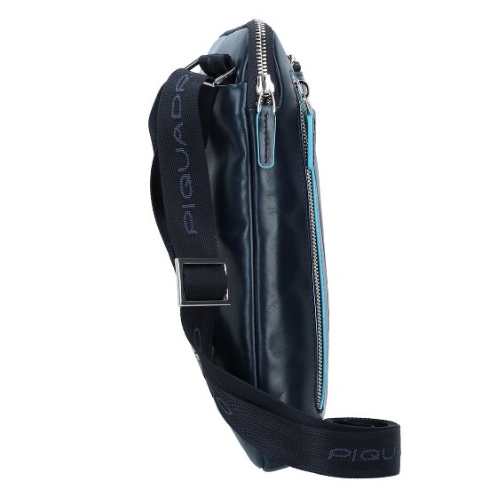 Piquadro Niebieska kwadratowa torba na ramię skórzana 21 cm