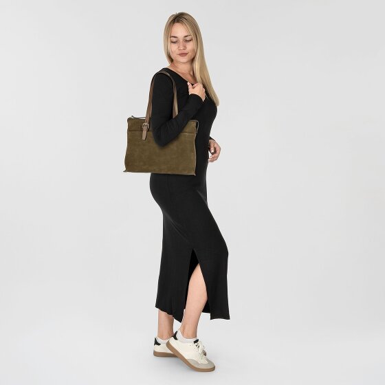 Castelijn & Beerens Nubuck Torba na ramię Skóra 40 cm Komora na laptopa