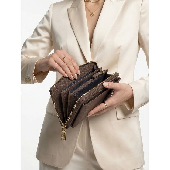 Lazarotti Portfel z skóry typu „zip-around” z Bolonii z Etui na telefon komórkowy, 19 cm