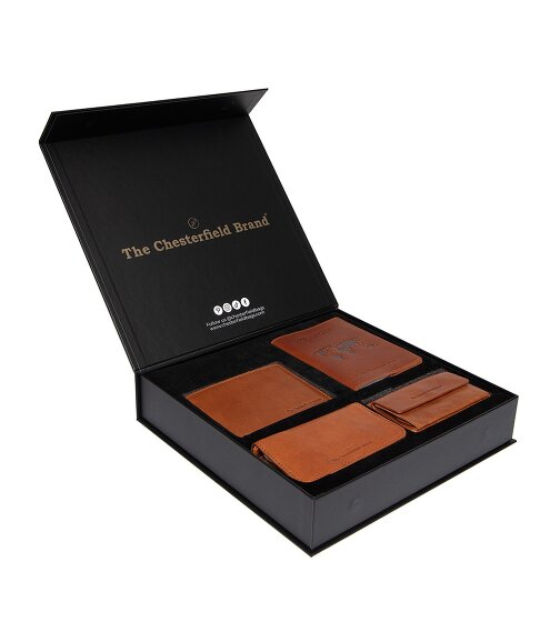 The Chesterfield Brand Zestaw upominkowy 4-częściowy portfel skórzany 12 cm