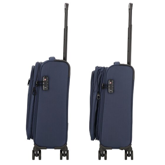 d&n Travel Line 9704 4 kółka Walizka kabinowa S 55 cm z funkcją poszerzenia
