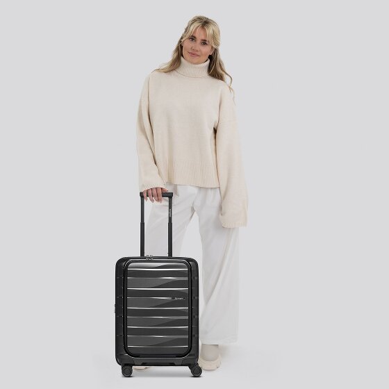 Bergpfeil Travel 4 kółka Walizka kabinowa 55 cm Komora na laptopa z funkcją poszerzenia