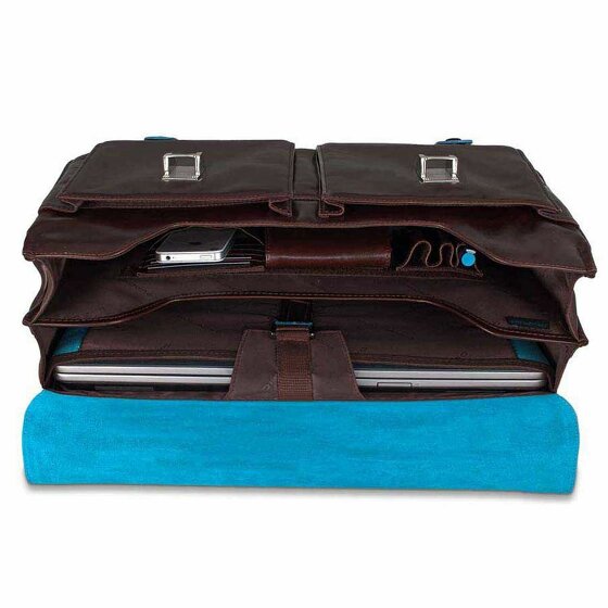 Piquadro Blue Square Briefcase Leather 43 cm Laptop Compartment