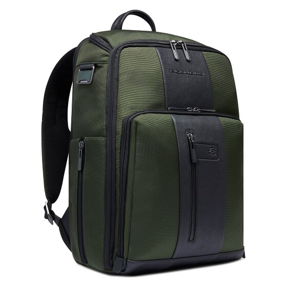 Piquadro Krótki plecak podróżny skórzany 43 cm przegroda na laptopa