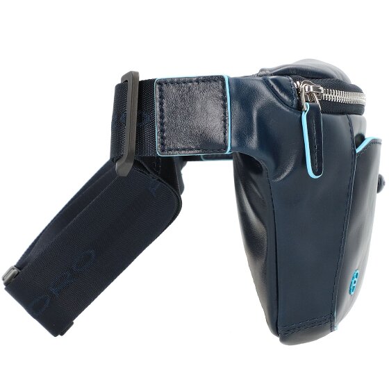 Piquadro Niebieska kwadratowa saszetka skórzana 29 cm