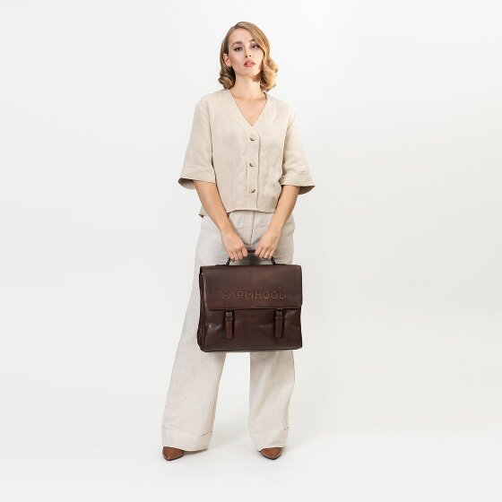 Farmhood Memphis Teczka XXL 3 komory skóra 39 cm