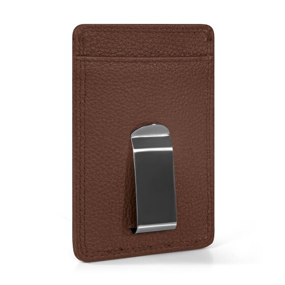 Redolz Skórzane etui na karty kredytowe Essentials RFID 7 cm z klipsem na pieniądze
