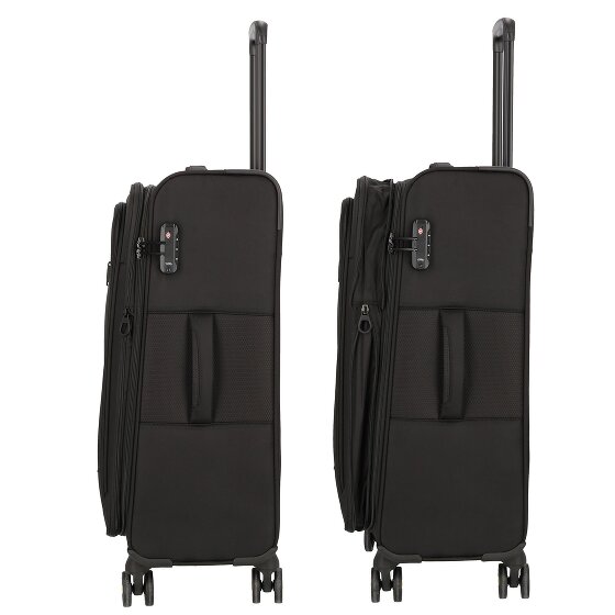 d&n Travel Line 9704 4 kółka Walizka M 68 cm z plisą rozprężną