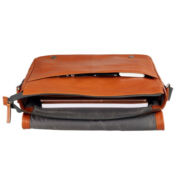 Leonhard Heyden Hamburg Briefcase Messenger Skóra 38 cm Komora na laptopa