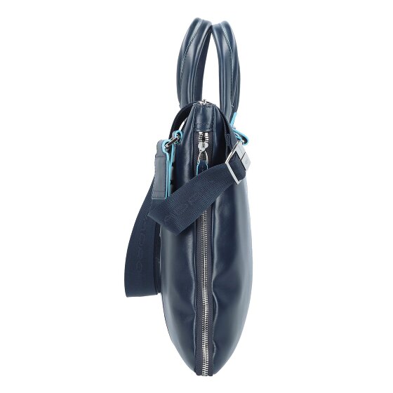 Piquadro Niebieski Kwadratowy Briefcase Skórzany 42 cm Komora na laptopa