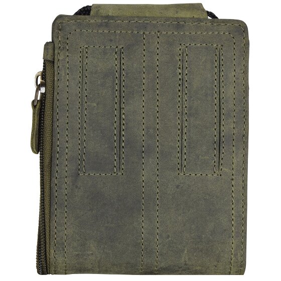 Greenburry Skórzana saszetka na szyję w stylu vintage 11 cm