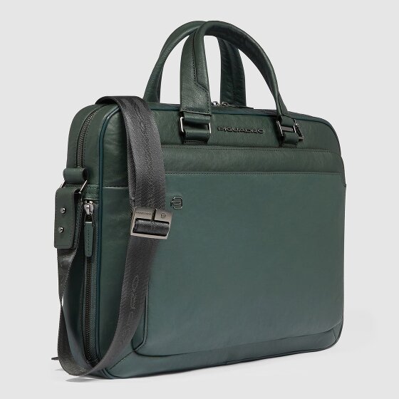 Piquadro Black Square Teczka Skórzany 40 cm Komora na laptopa