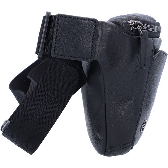 Piquadro Czarna kwadratowa saszetka skórzana 31 cm