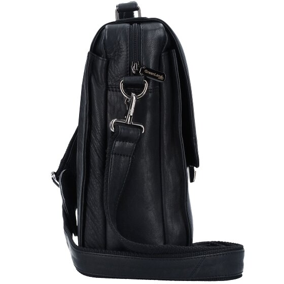 Greenland Nature Czarny Nappa Briefcase Leather 40 cm Laptop Compartment