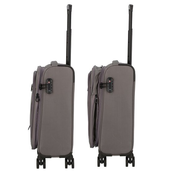 d&n Travel Line 9704 4 kółka Walizka kabinowa S 55 cm z funkcją poszerzenia