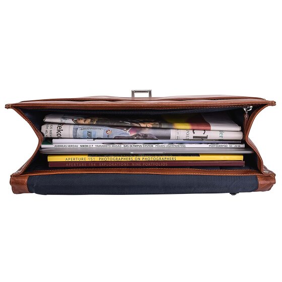 Leonhard Heyden Skórzana teczka Cambridge z przegrodą na laptopa 38 cm