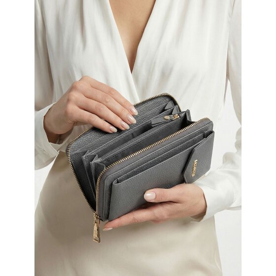 Lazarotti Portfel z skóry typu „zip-around” z Bolonii z Etui na telefon komórkowy, 19 cm