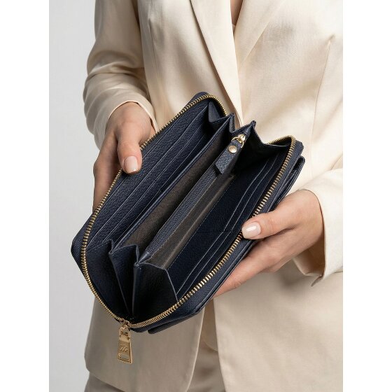 Lazarotti Portfel z skóry typu „zip-around” z Bolonii z Etui na telefon komórkowy, 19 cm