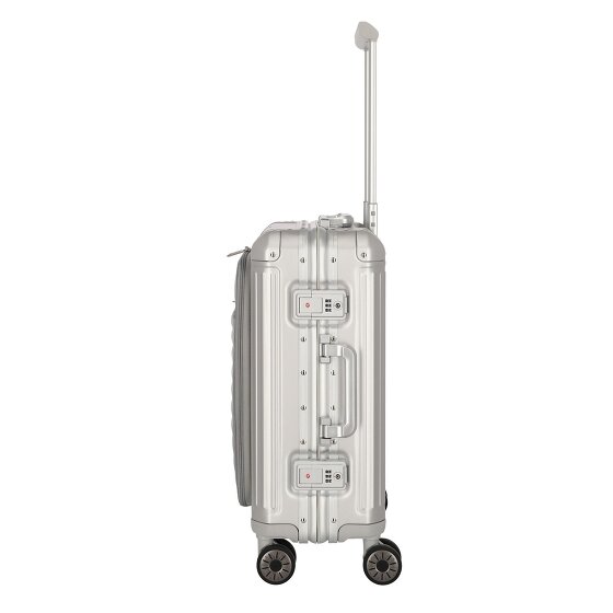 Travelite Walizka kabinowa „Next” z 4 kółkami, Aluminium, 55 cm, z przegrodą na laptopa