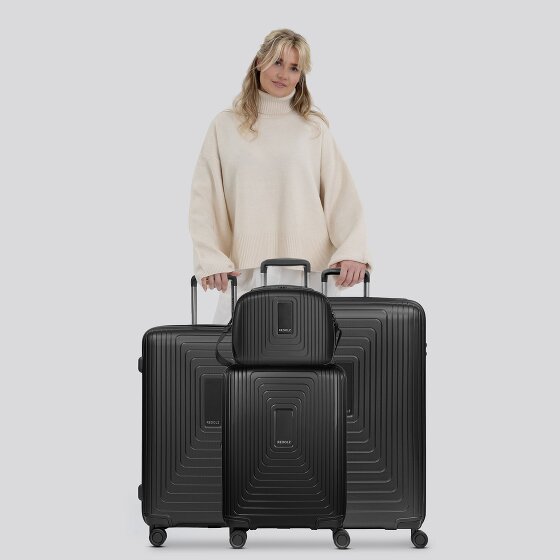 Redolz Zestaw walizek Essentials 14 na 4 kółkach + kosmetyczka 4 szt. z elastycznym zagięciem